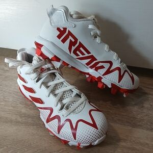 Adidas Kids Freak Spark Football Cleats Red White Sparkly Sz 1 VGUC